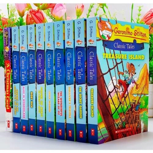 10 Books Geronimo Stilton Classic Tales full color picture Parent Child reading Kids Story English Bridge Chapter Book 6+ years