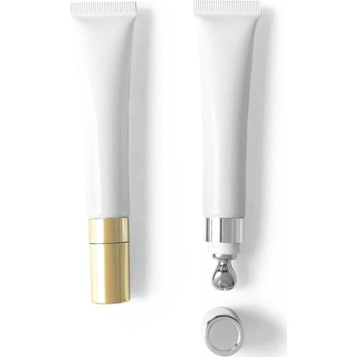 10ml 15ml 20ml Empty Plastic Soft Tubes White Round Metal Head Cosmetics Container Eye Cream Bottle 10pcs/lot