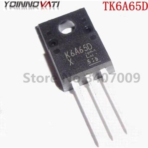 10pcs TK6A65D K6A65D TO-220 MOSFET N-Ch FET 650V 4.0s IDSS 10 uA .95 Ohm New original