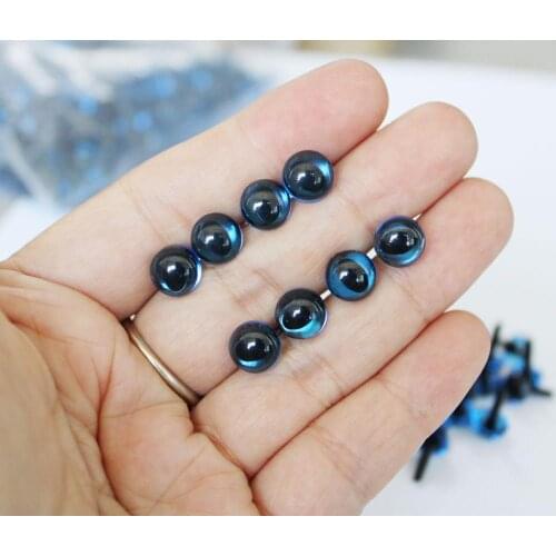 200pcs/lot 9mm blue color toy cat eyes smooth stem for wool felt plush doll findings