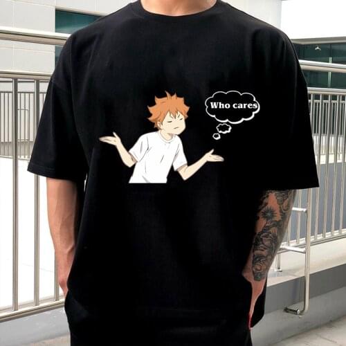 2020 Summer Haikyuu T-Shirt Men Cotton T Shirt Anime Hinata Shoyo Tobio Kageyama Clothes