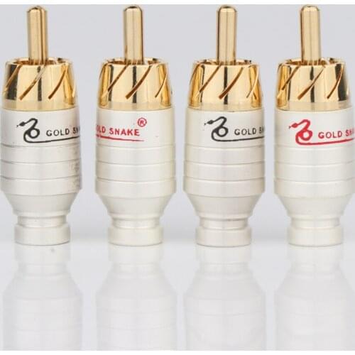 4PCS R1761 Audio signal cable lotus plug rca plug socket pure copper rca head audio cable plug