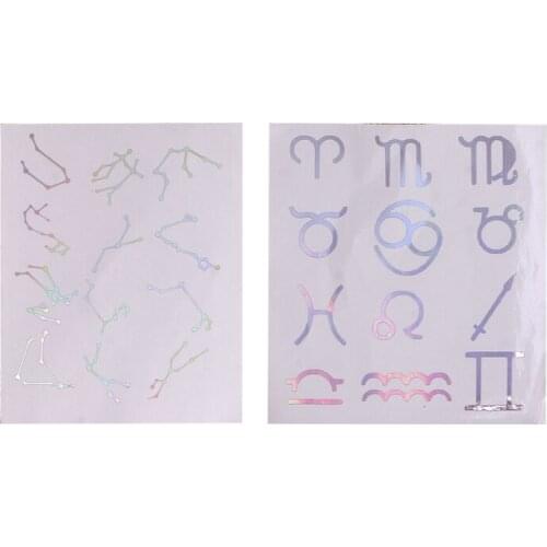 5Pcs 12 Constellations Reflective Mirror Paper Self Adhensive Epoxy Resin Fillings Resin Mold Fillings Resin Stickers