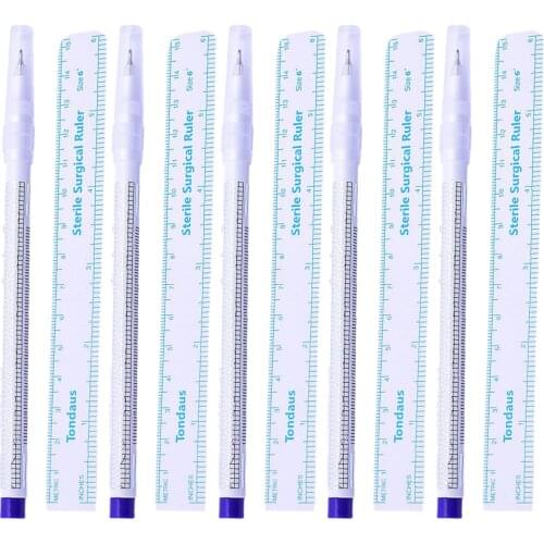 5pcs Sterilized Skin Marker Pen Stencil Ruler for Tattoo Piercing