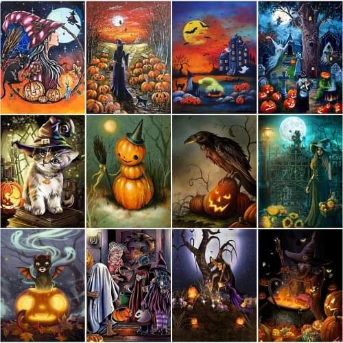 EverShine Diamond Painting 5D Halloween Cross Stitch Diamond Embroidery Cartoon Picture Of Rhinestones DIY Beaded Handicraft