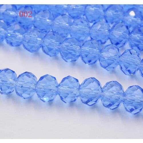 FLTMRH Light Blue Colors 4mm 140pcs Rondelle Austria faceted Crystal Glass Beads Loose Spacer Round Beads for Jewelry Making
