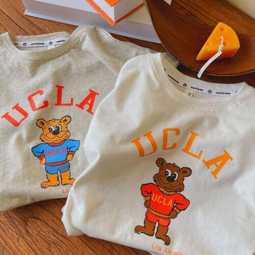 Mother and Kids T Shirt Baby Boys and Girls Cartoon Bear T Shirt Toddler Girl Top Tees Family Look Kids Casual T Shirt 2-8 Years