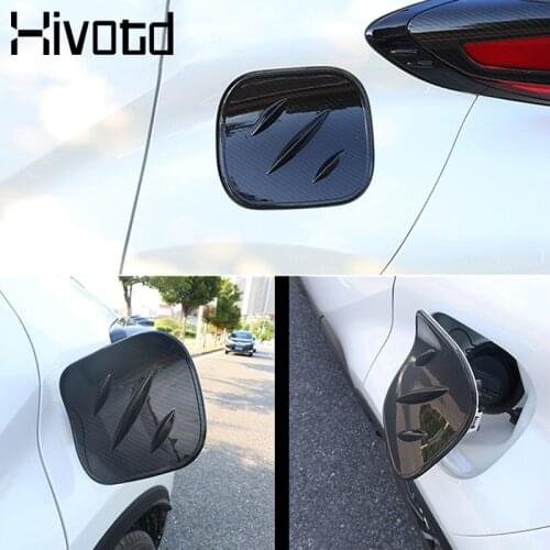 Hivotd ABS Chrome Oil Cap Car Styling Fuel Tank Caps Sticker Modificate For Toyota C-HR CHR Accessories Gas Tank Cover 2018 2019