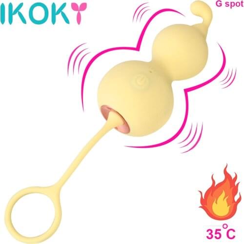 IKOKY Gourd Shape Vibrating Egg Stimulator Heating G-spot Massager Vibrator Female Masturbation Sex Toys for Women Adult Product