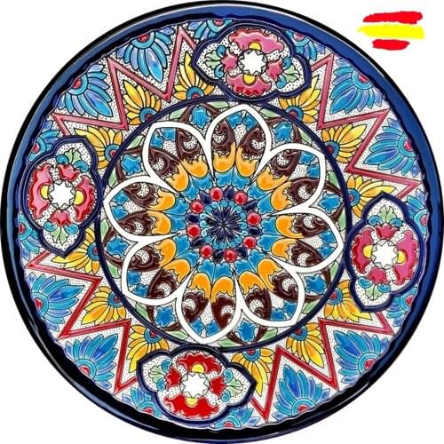 Ceramic plate 29 cm/11.4 inch diameter - Spanish ceramic - enameled up handmade - Made in Spain - MIJASCERAMIC