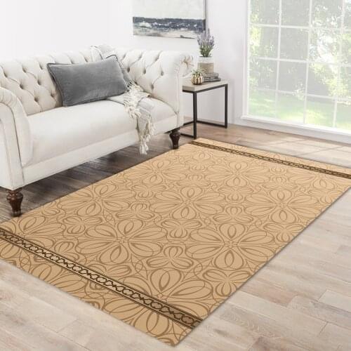 Brown color flower plant ethnic patterned carpet modern carpet living room carpet free shipping soft textured carpet