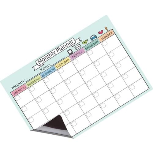 Magnetic Weekly Monthly Planner Whiteboard Fridge Magnet Flexible Daily Message Drawing Refrigerator Bulletin White Board