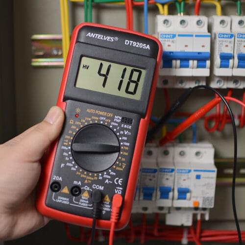 DT9205 DMM Professional Multimeter Digital hFE AC DC Voltage Current 1000V 20A Capacitance Resistance Continuity Diode Tester