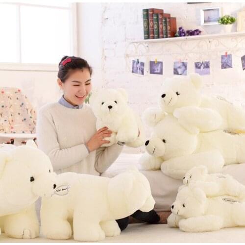 Stuffed toy white polar bear plush toy standing or prone polar bear soft doll throw pillow , birthday gift t6888