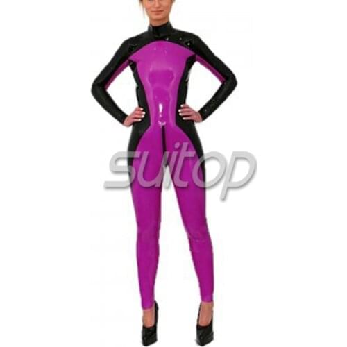 Nature rubber latex handmade zentai fetish tights catsuit for woman