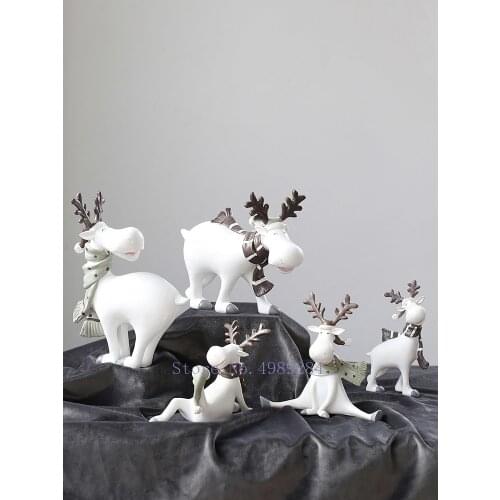 Nordic Creative Resin elk Modern home decoration accessories Room bedroom living room arrangement Christmas deer gift sculpture