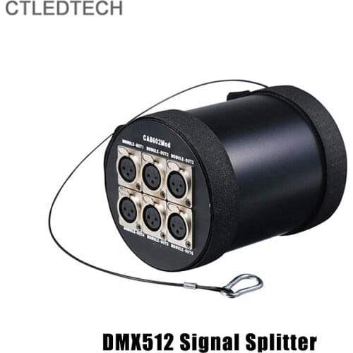 New Cylindrical 3Pin XLR-3 6way DMX512 Signal Amplifier 6 Ports 5Pin XLR-5 DMX512 Signal Splitter Distributor for Truss Hoisting