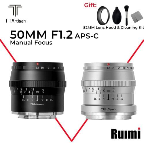 TTArtisan 50mm f1.2 APS-C Fixed Focus Micro Single Camera Lens Suitable for Canon M Sony E Fuji X M43 mount Micro Single Camera