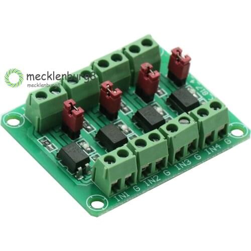 PC817 4 Channel Optocoupler Isolation Board Voltage Converter Adapter Module 3.6-30V Driver Photoelectric Isolated Module PC 817