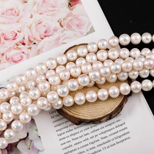 Freshwater Pearl Necklaces Round Shape with Size 11-12mm Perfect Luster Beads for DIY Fine Jewelry Loose Pearl Strands