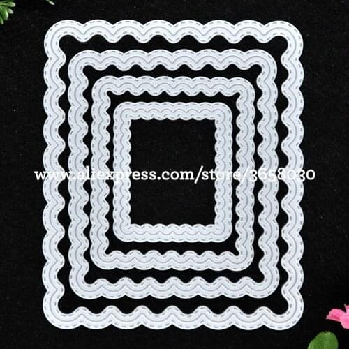 Outside In Stitched Rectangle Stackables Metal Die cutting Dies For DIY Scrapbooking Photo Album Embossing Folder 8101685