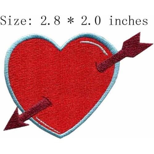 A arrow through heart 2.8"wide embroidery patch for sweetheart/sewing/goddess of love