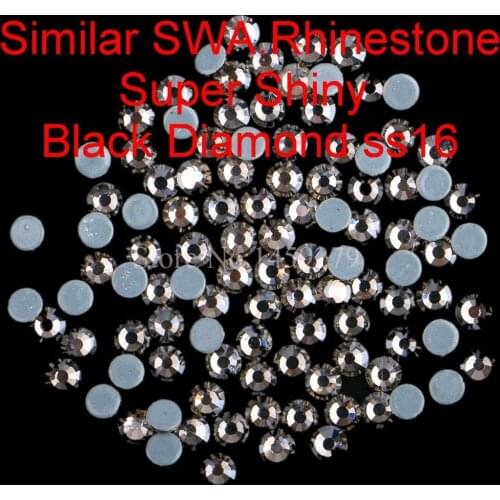 Top Quality! Black Diamond Hotfix Rhinestones SS6 SS10 SS16 SS20 SS30 Flatback Diamond Hot Fix Strass Crystals With Glue