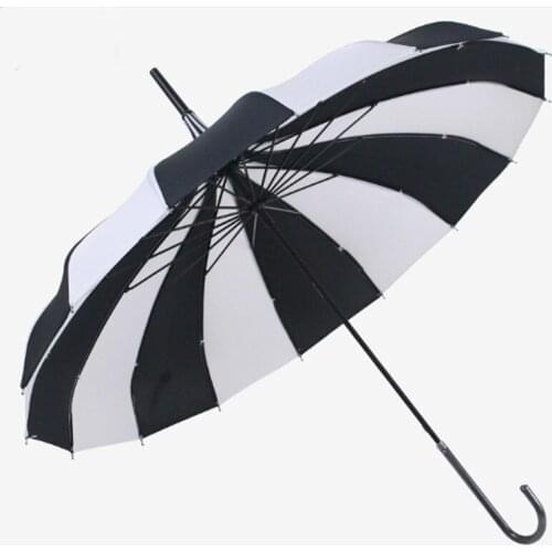 10 pcs/lot) Creative Design Black And White Striped Golf Umbrella Long-handled Straight Pagoda Umbrella