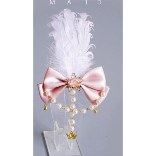 Star-picking Magic Cute Pink Handmade Headwear Hairband KC Hair Ribbons Hairpin Hairclip Neckband Sleeve Lolita Bows Stars Sweet