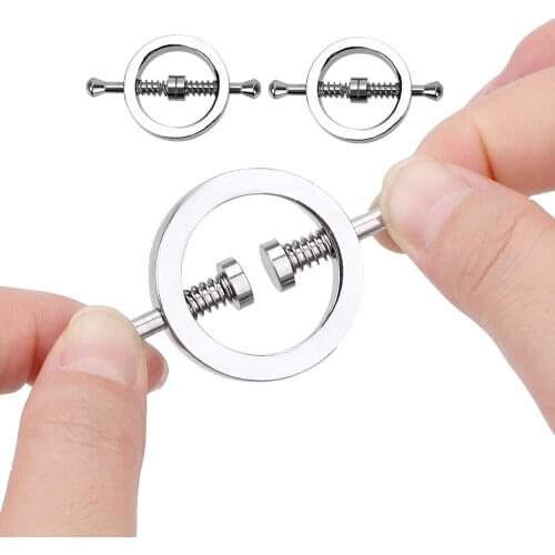 1 Pair Adjustable Metal Nipple Clips Nipple Stimulator Torture Play Clamps Sex Slave Restraints Adult Games Sex Slave Restraints