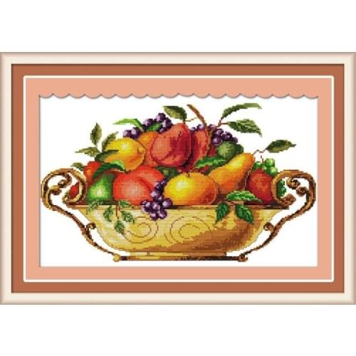 11CT 14CT Sewing Counting Mesh Cloth Manual Fruit Plate Furniture Decoration Accessories Wall Stickers Cross-stitch Embroidery