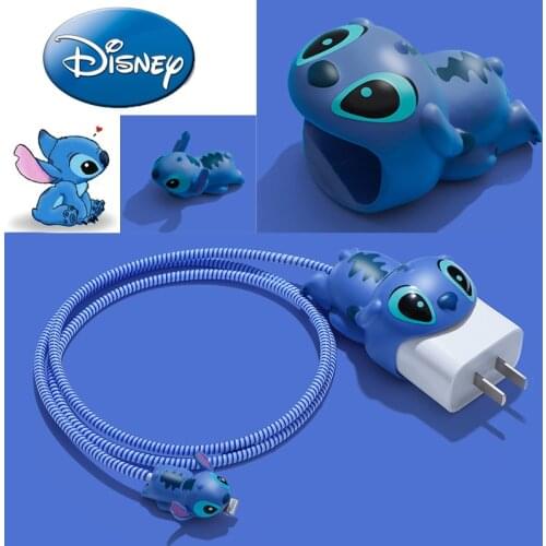2021 Disney Stitch Bite USB Cable Protector Cable Organizer Data Line Management Charging Safe Protection Winder for IPhone11 12