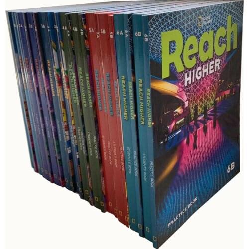 24 Books/Set American Reach Higher English Textbook + Workbook Exercise For Students Grade 1-6 National Geographic