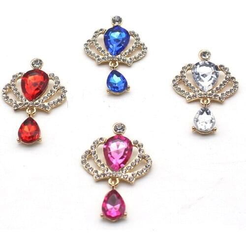 3Pcs/Set Diy Headdress Crown Rhinestone Buckle Alloy Flower Plate Pendant Jewelry Accessories Bow Decorative Buckle