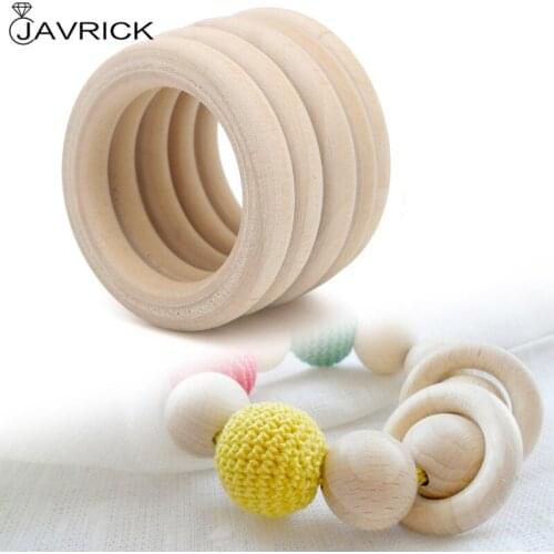 35mm/50mm/65mm/100mm DIY Wooden Beads Connectors Circles Rings Beads Lead-Free Natural Wood