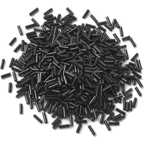 6mm Jewelry Beads Glass Bugle Beads Black Seed Spacer Beads For Jewelry Making DIY 1250pcs/50g