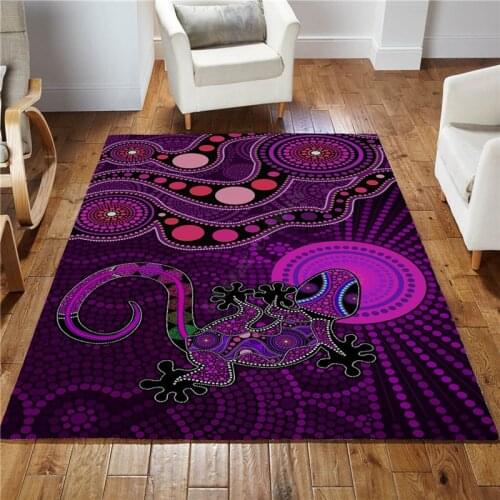 Aboriginal Purple The Lizard and The Sun Australia Indigenous Rug Non-slip Mat Dining Room Living Room Soft Bedroom Carpet