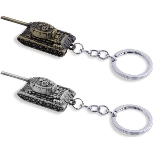 Fashion 3D World of Tanks Key Chains Vintage Tin Bronze Color Keychain Metal Pendant Keyrings for Men Women Jewelry Gifts