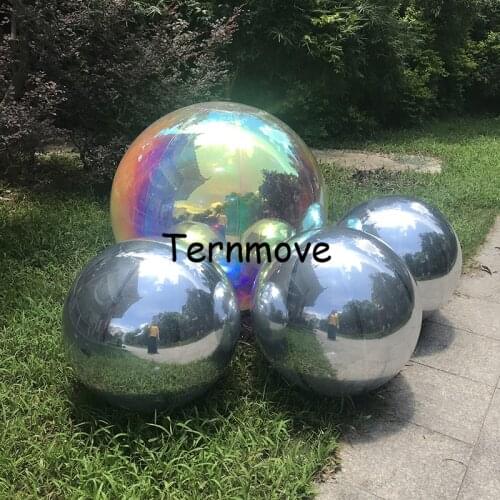 Cheap PVC inflatable dazzle mirror ball, rainbow colorful Reflective mirror ball for event show, used for mall decoration