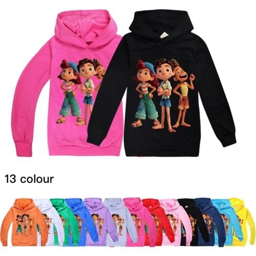 Kids Girls Sweatshirt Spring Autumn Boys Hoodies Cute Luca Long Sleeve Hoodie T-shirt Top Teens Kids Clothes Children Pullover