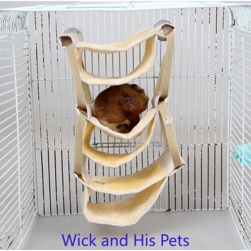 Pet Nest Warm Solid Wood Skeleton Hammock Winter Small Pet Cage Hanging Multi-storey Sling House Suitable Hold Ward for Rodents