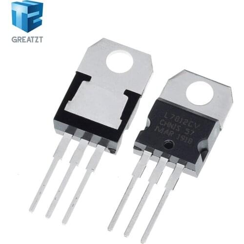 GREATZT 10pcs L7812CV L7812 KA7812 MC7812 Voltage Regulator 12V 1.5A TO-220 new original
