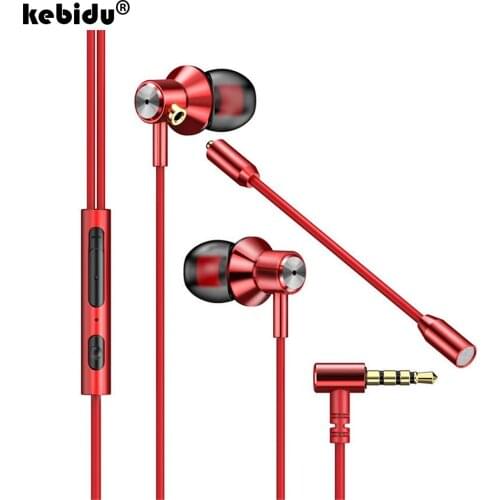 Kebidu Gaming Earphone Headset Universal 3.5mm Wired Earphone Stereo Music In-Ear 3.5mm Cable With Mic For Laptop Smartphone