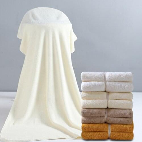 Adult absorbent bath towel set warp knitted polyester brocade coral fleece bath towel hotel towel bath towel