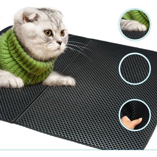 Cat Litter Mat Waterproof EVA Double Layer Folden Pad Pet Cat Litter Mat Trapping Pet Litter Box Mats Pad For Cats Accessories