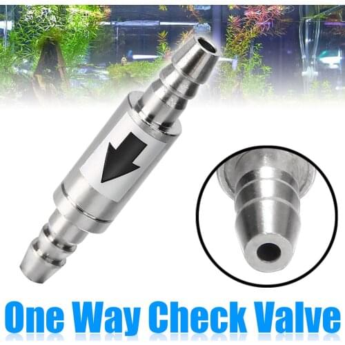 1PC Stainless Steel Check Valve Non-Return Water Inline Fluids Check Valves for Fuel Gas Liquid For CO2 In Fish Tank