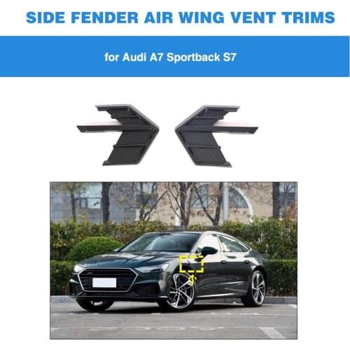 One Pair Car Front Side Air Vent Cover Trim For Audi A7 S7 2019 - 2021 Car Air Intake Fender Vents Cover Trim Dry Carbon