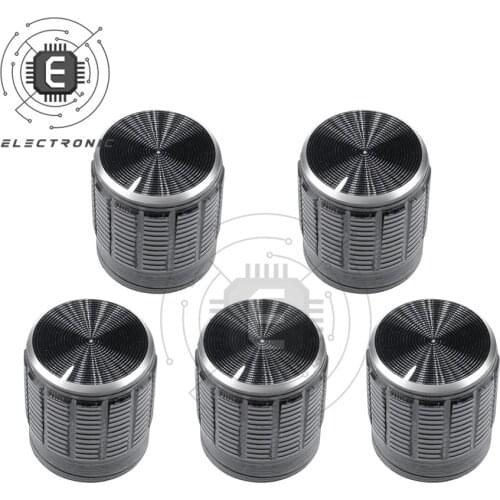 5 pcs of Inner Diameter 6MM Aluminum Alloy Knurled Shaft Potentiometer Knob Rotary Switch Volume Control Knob