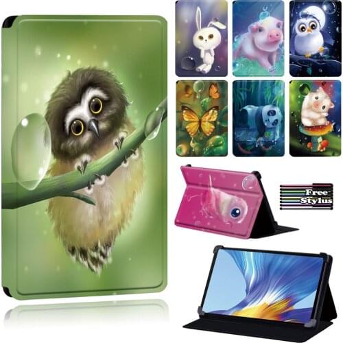 Animal Cover Case for Huawei Honor V6/MatePad(Pro 10.8/10.4/10.8/T8)/Enjoy Tablet 2 10.1 - Shockproof Flip Tablet Case + Stylus