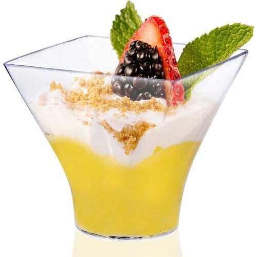 Promotion - Party Supplies, Disposable Plastic Tableware, 60*50mm/90ml Transparent Mini Dessert Leaf Cup, 20/Pack